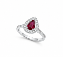 Charger l'image dans la galerie, Bague rubis poire or blanc et diamants