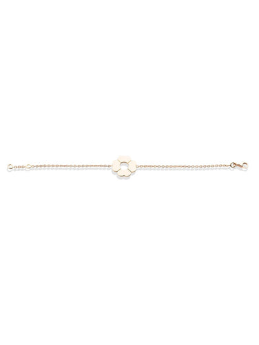 Bracelet Marguerite  double chaîne Or rose 18k