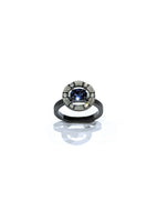 Bague or blanc saphir et diamants