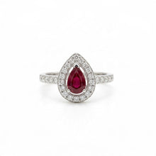 Charger l'image dans la galerie, Bague rubis poire or blanc et diamants

