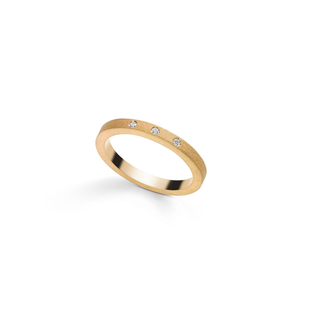 Bague Or Rose 3 diamants - Victoria