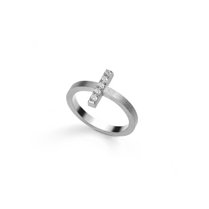 Bague Or Blanc 18K et Diamants - Néon