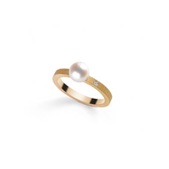 Bague Or Rose Perles et Diamants - Victoria Perles
