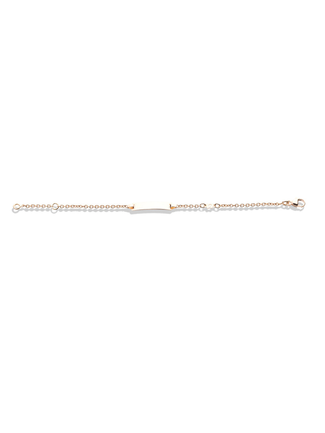 Bracelet Identité bébé avec une plaque et une Fleur Or jaune 18k
