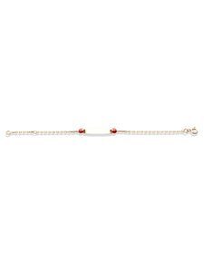 Bracelet identité bébé plaque avec Coccinelle Or jaune 18k