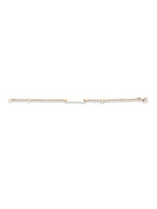 Bracelet Identité bébé avec une plaque et une Fleur Or jaune 18k