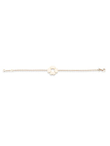 Bracelet Marguerite double chaîne Or blanc 18k