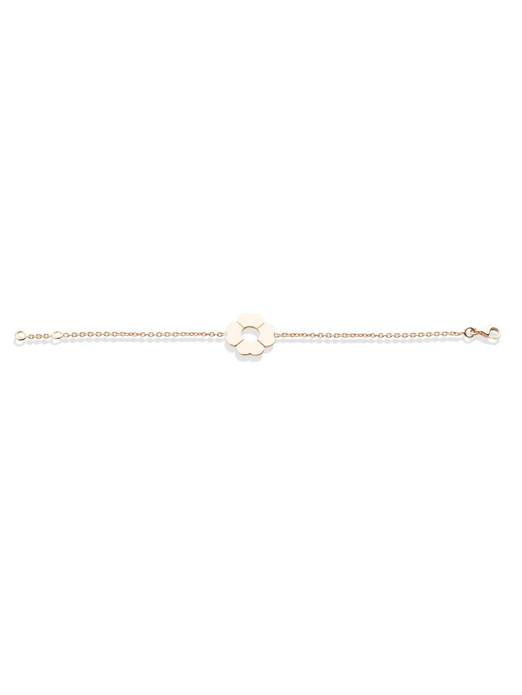Bracelet Marguerite double chaîne Or blanc 18k