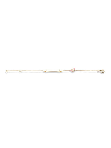 Bracelet Identité bébé avec une plaque Or jaune 18k