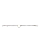 Bracelet Plaque rond or blanc 18k