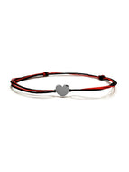 Bracelet Cœur Or blanc 18k sur Cordon