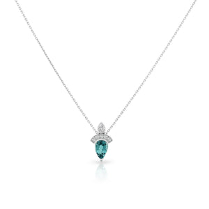 Collier Nita Tourmaline Or Blanc