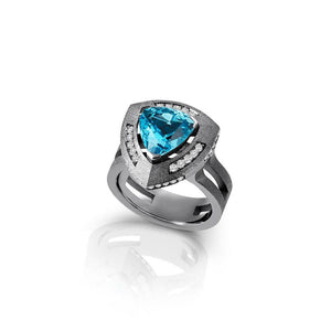 Bague Troïdia Topaze Bleue