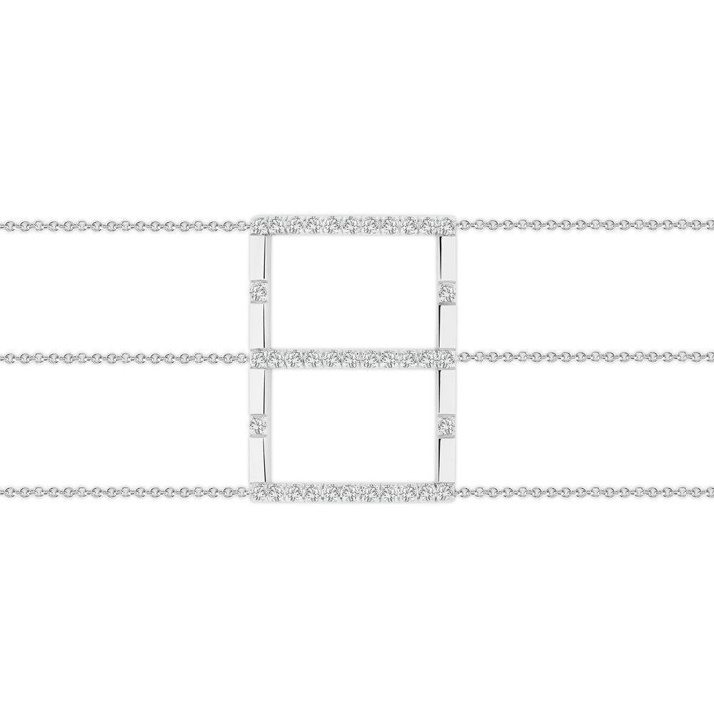 Bracelet Empreinte N°=2 Or blanc et Diamants