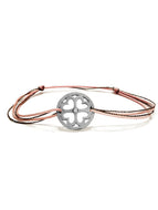 Bracelet Chance Or blanc 18k et Diamant sur cordon