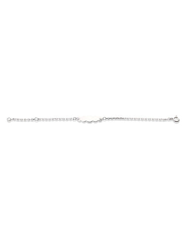 Bracelet identité bébé nuage or blanc 18k