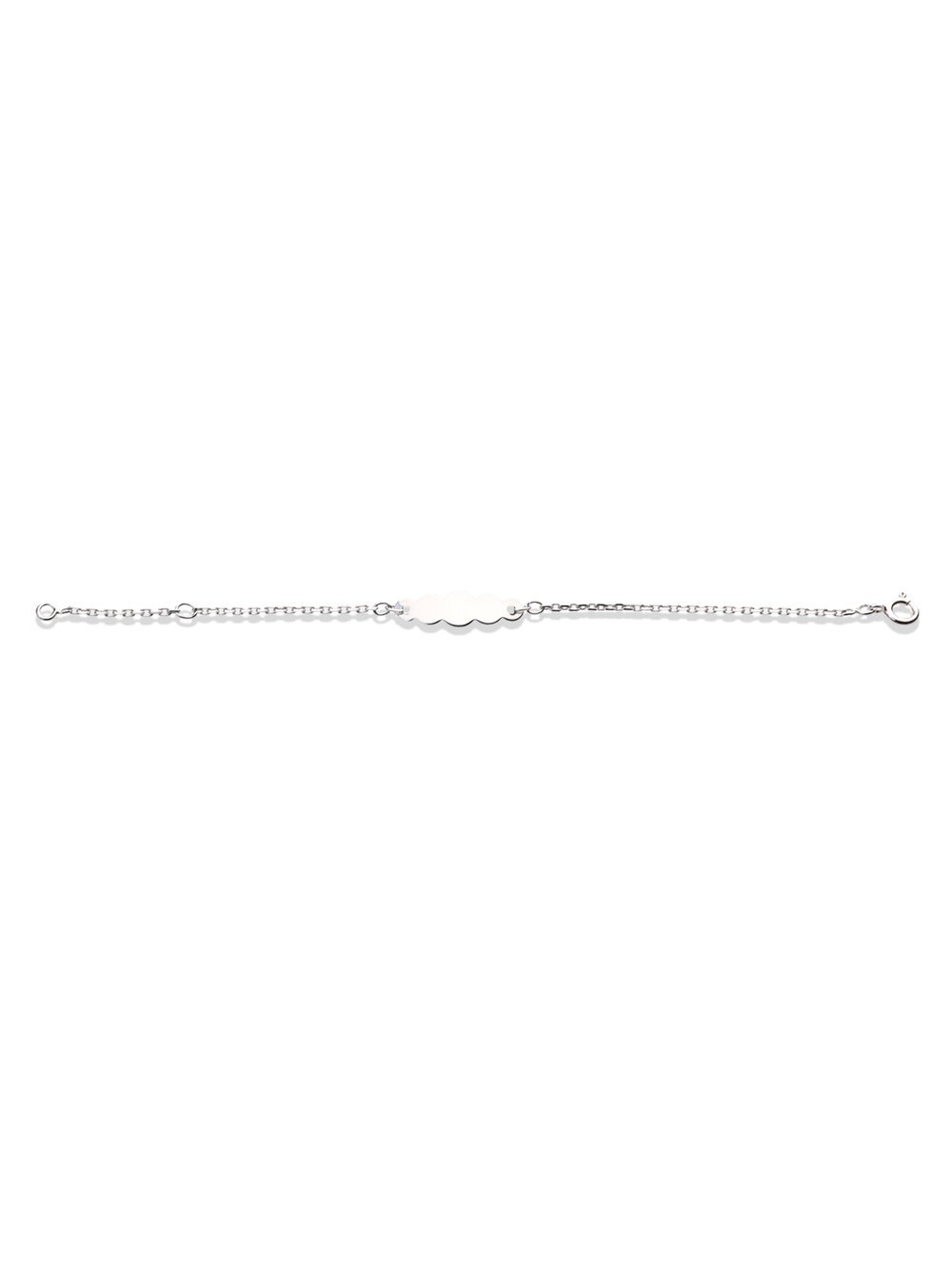 Bracelet identité bébé nuage or blanc 18k