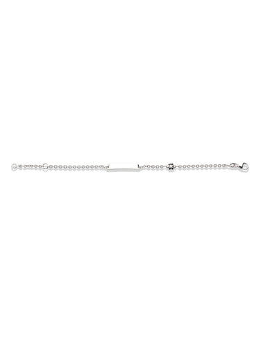 Bracelet identité bébé fleur Or blanc 18k