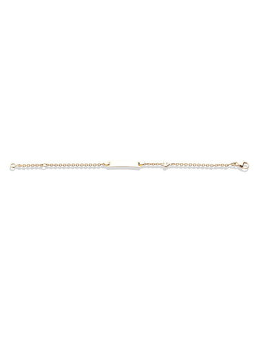 Bracelet Identité bébé et Diamant sur un cœur Or jaune 18k
