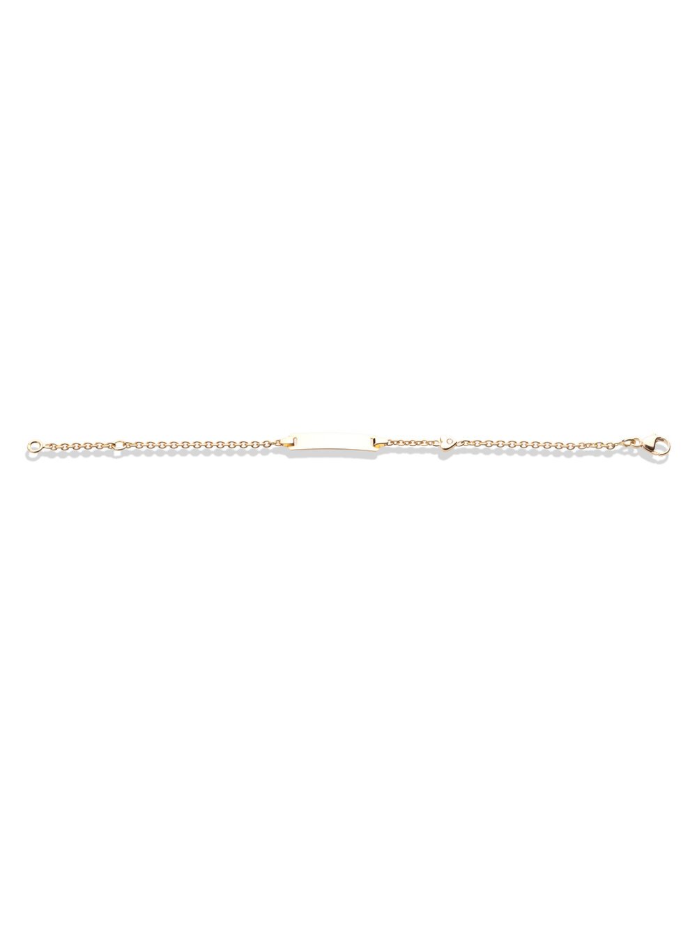Bracelet Identité bébé et Diamant sur un cœur Or jaune 18k