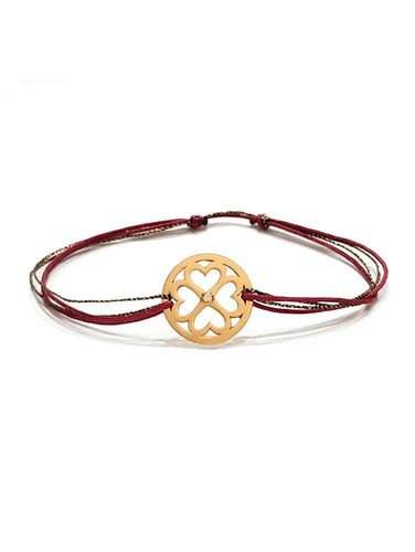 Bracelet Chance Or jaune 18k et Diamant sur cordon