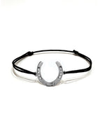 Bracelet Fer à cheval Or blanc 18k sur cordon