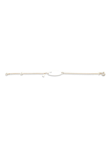 Bracelet identité bébé Cœur découpé  Or jaune 18k