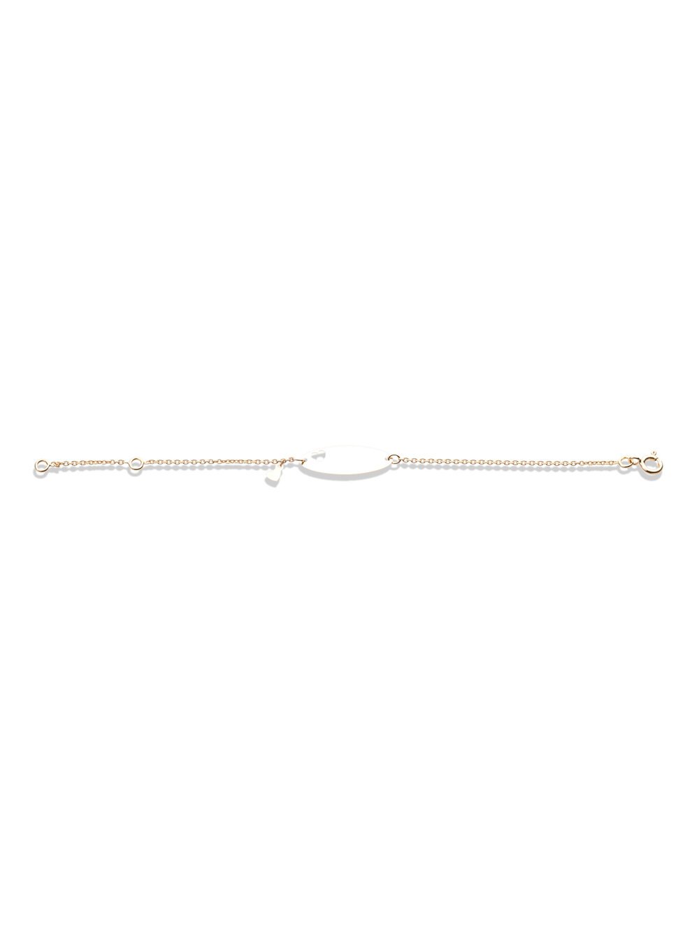 Bracelet identité bébé Cœur découpé  Or jaune 18k