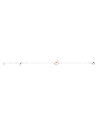 Bracelet Papillon bicolore réglable Or blanc et Or rose 18k