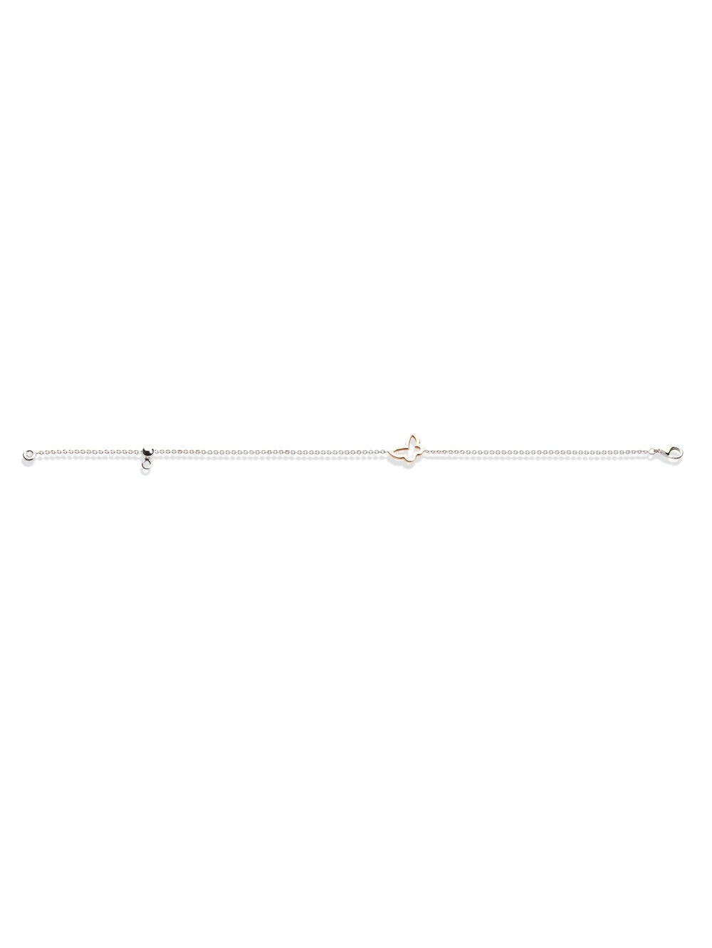 Bracelet Papillon bicolore réglable Or blanc et Or rose 18k
