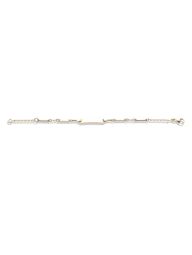 Bracelet identité bébé plaque or jaune 18k