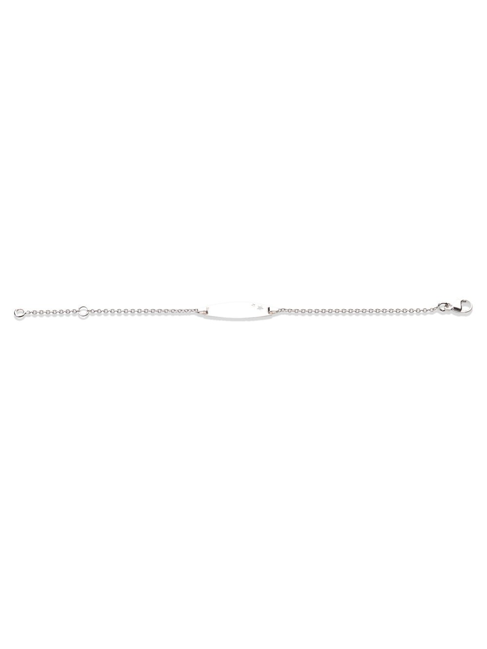 Bracelet identité bébé étoiles découpées or blanc 18k