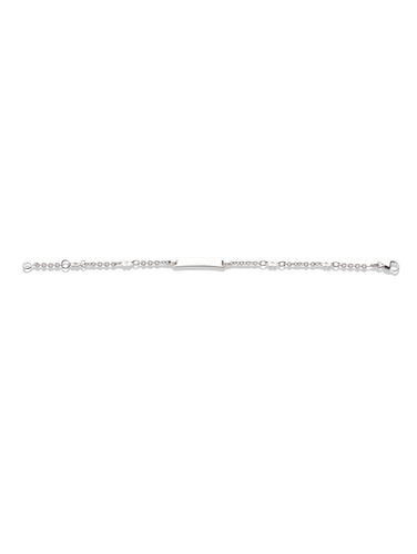 Bracelet identité bébé multi-fleurs Or blanc 18k