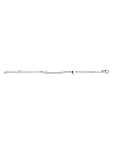 Bracelet identité bébé plaque Papillon Or jaune 18k